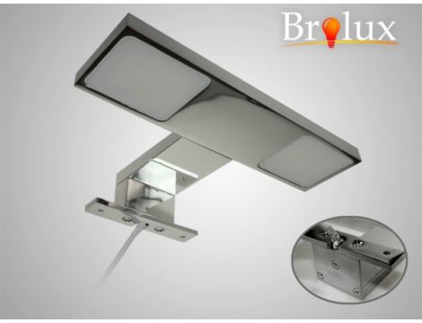 Lampa łazienkowa LED kinkiet nad lustro 8,5W 3000K 18x12,5x3,5cm srebrna