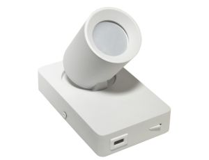 Lampa do czytania kinkiet ścienny 1xGU10 biała gniazdo USB