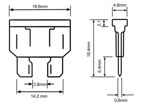 Oprawa bezpiecznika nożowego 0,75mm czerwony 10 sztuk - 3