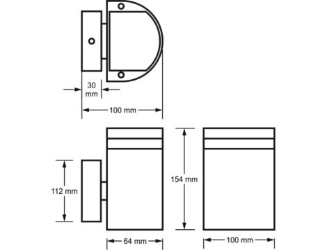 Kinkiet oprawa elewacyjna Kortek 1x GU10 czarna - 2