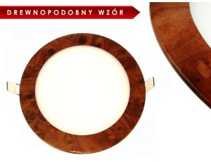 Panel LED okrągły Round 12W 230V drewnopodobny A DW