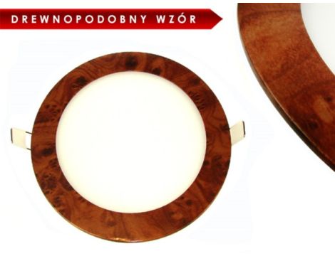 Panel LED okrągły Round 12W 230V drewnopodobny A DW