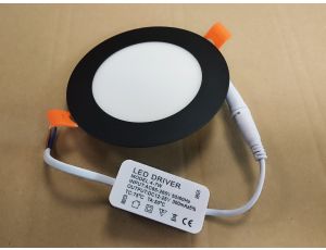 Panel LED podtynkowy okrągły Gerd 6W 4000K średnica 11,9cm czarny - 2