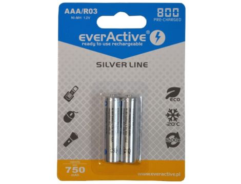 Bateria akumulator R03 everActive 800 mAh 2szt/bli