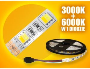 Taśma LED SMD5050 12V 5m/300diod IP20 3000K+6000K (biały ciepły+biały zimny)