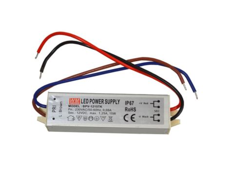 Zasilacz LED 12V 15W napięciowy IP67 aluminium