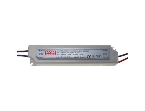 Zasilacz LED 12V 20W napięciowy IP67 plastik EK