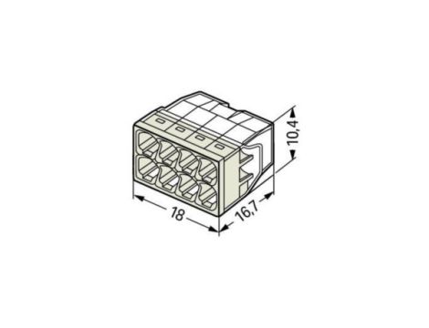 Złączka WAGO 2273-208 drut 8x2,5mm2 do puszek instalacyjnych - 3