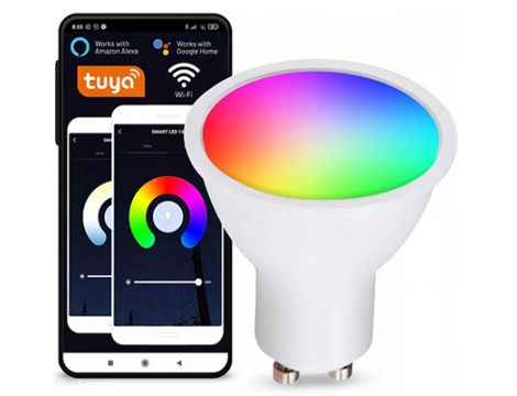 Żarówka LED GU10  5,5W CCT+RGB DIMM Wi-Fi TUYA SM