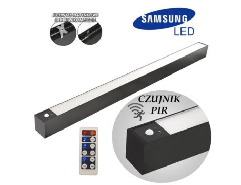 Oprawa LED Cabail 40W 4000K  1,2m czarna z czujnikiem PIR