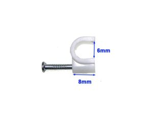 Uchwyt kabla okrągły  6mm KN-6 biały op/100 sztuk - 2