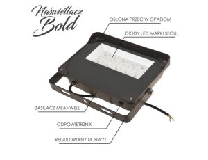 Naświetlacz LED BOLD 150W IP65 4000K (biała neutralna barwa światła) 70°×140° - 2