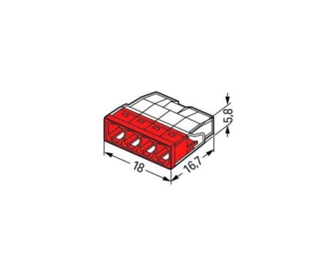 Złączka WAGO 2273-204 drut 4x2,5mm2  do puszek instalacyjnych - 3