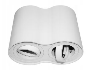 Lampa sufitowa oprawa Siroco White tuba ruchoma podwójna biała aluminium - 2