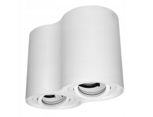 Lampa sufitowa oprawa Siroco White tuba ruchoma podwójna biała aluminium