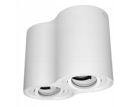 Lampa sufitowa oprawa Siroco White tuba ruchoma podwójna biała aluminium