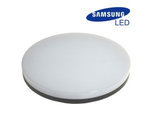 Plafon led Jarin 24W 4000K obudowa czarna średnica 28cm IP65 diody LED Samsung